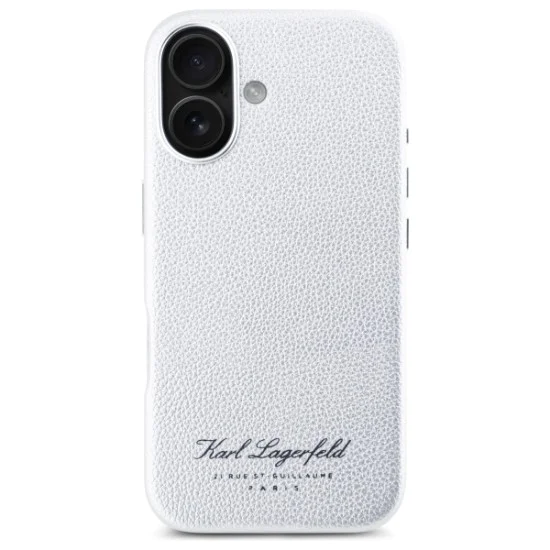 Калъф за IPhone 16 - Karl Lagerfeld Hardcase Leather Hotel (KLHCCHCP16SPGWWCMKKHG) - сив RSG