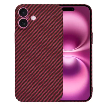 Калъф за iPhone 16 Plus - Carbonite FiberShell - Червен
