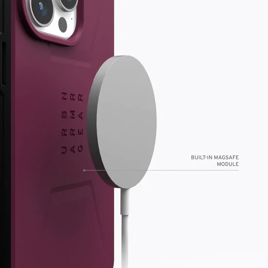 Калъф за iPhone 15 Pro - UAG Civilian MagSafe - Бордо