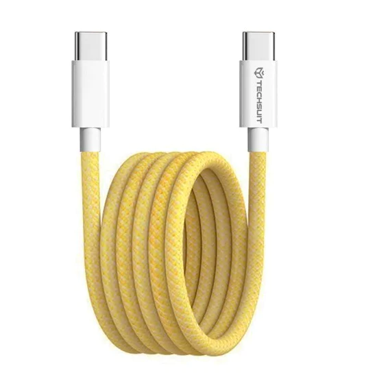 Кабел за данни Type-C за Apple, Android, PD60W, супер бързо зареждане, 1 м - (PCB114D) - жълт
