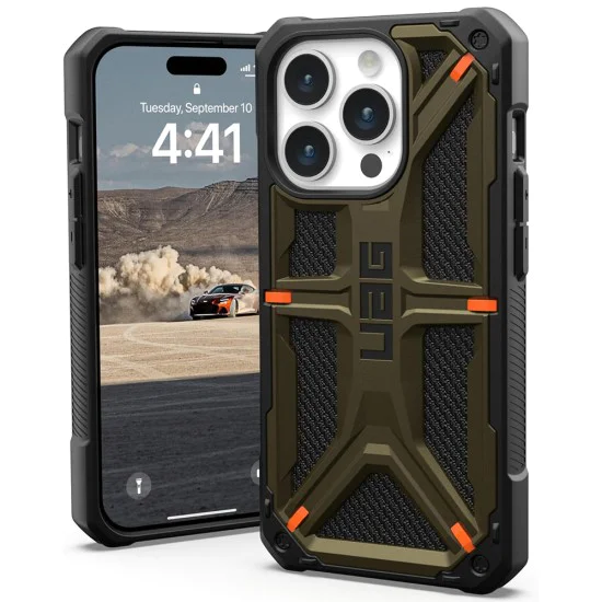 Калъф за iPhone 15 Pro - UAG Monarch - Kevlar Element Green