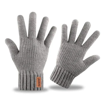 Мъжки ръкавици, 22см - Iwarm (ST0016) - Сиви