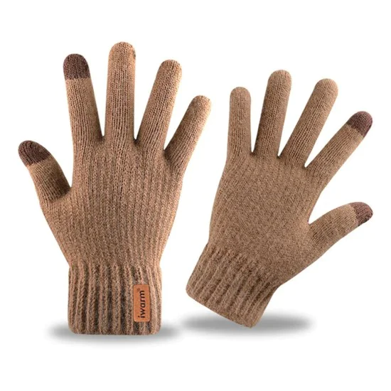 Мъжки ръкавици, 22см - Iwarm (ST0016) - Кафе