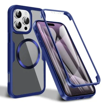 Калъф за iPhone 16 Pro + Протектор - ColorVerse 360 ​​MagSafe MagSafe Series - Син