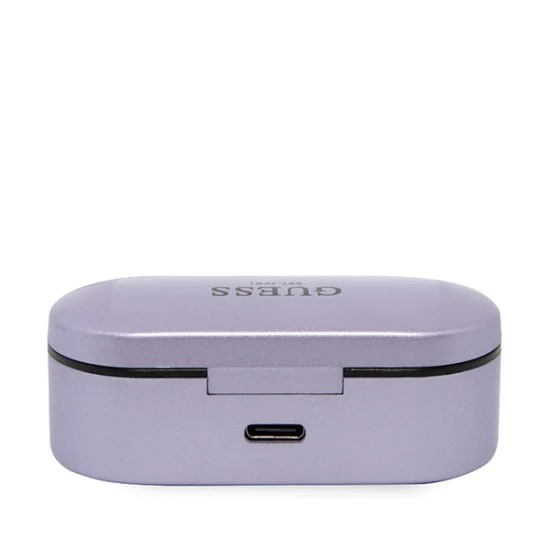 Слушалки за поставяне в ушите, Bluetooth 5.0, TWS, IPX4 - Guess (GUTWSTST31EU) - лилави