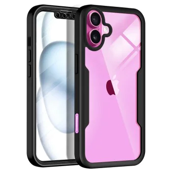 Калъф за iPhone 16 Plus + Протектор - ColorVerse 360 ​​Series - Черен
