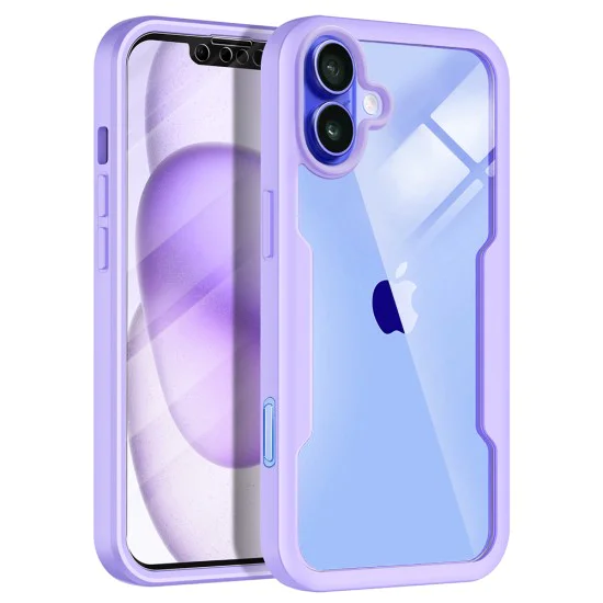 Калъф за iPhone 16 + Протектор - ColorVerse 360 ​​Series - Лилав