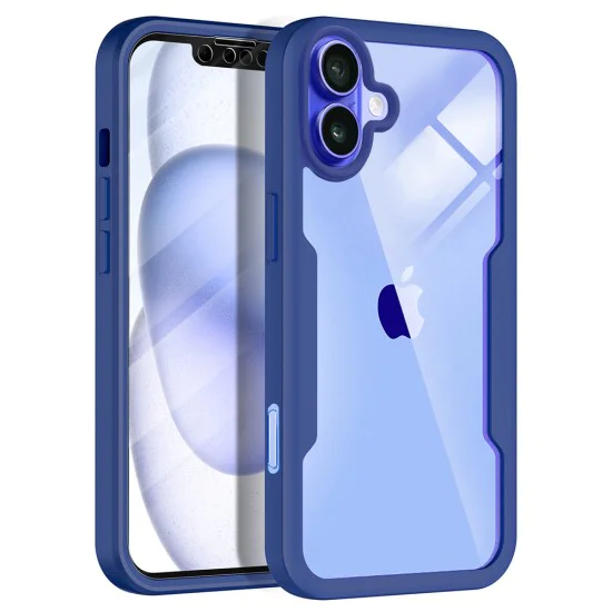 Калъф за iPhone 16 + Протектор - ColorVerse 360 ​​Series - Син