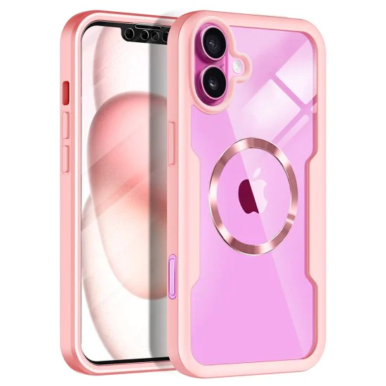 Калъф за iPhone 16 Plus + Протектор - ColorVerse 360 ​​MagSafe MagSafe Series - розов