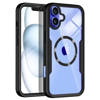 Калъф за iPhone 16 + калъф - ColorVerse 360 ​​MagSafe MagSafe Series - черен