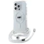 Калъф за iPhone 16 Pro Max - Karl Lagerfeld IML Crossbody MagSafe (KLHMP16XHCKCKHNT) - Transparent Karl Head