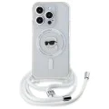 Калъф за iPhone 16 Pro Max - Karl Lagerfeld IML Crossbody MagSafe (KLHMP16XHCKCKHNT) - Transparent Karl Head