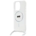 Калъф за iPhone 16 Pro Max - Karl Lagerfeld IML Crossbody MagSafe (KLHMP16XHCKCKHNT) - Transparent Karl Head