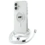 Калъф за iPhone 16 - Karl Lagerfeld IML Crossbody MagSafe (KLHMP16SHCKHNT) - Transparent Karl Head