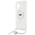 Калъф за iPhone 16 - Karl Lagerfeld IML Crossbody MagSafe (KLHMP16SHCKHNT) - Transparent Karl Head