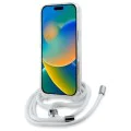 Калъф за iPhone 16 - Karl Lagerfeld IML Crossbody MagSafe (KLHMP16SHCKHNT) - Transparent Karl Head