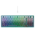 Havit - Геймърска клавиатура (KB899L) - USB-C, с RGB светлини, 1.8 м, 350 мА - Бяла / Зелена