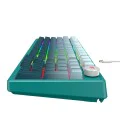 Havit - Геймърска клавиатура (KB899L) - USB-C, с RGB светлини, 1.8 м, 350 мА - Бяла / Зелена