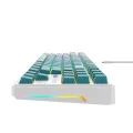 Havit - Геймърска клавиатура (KB901L) - USB-C, с RGB светлини, 1.8 м, 200 мА - Бяла / Зелена