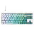 Havit - Геймърска клавиатура (KB901L) - USB-C, с RGB светлини, 1.8 м, 200 мА - Бяла / Зелена