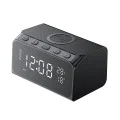 Havit - 6в1 безжично зарядно (W3041) - с функции часовник/аларма/календар/Bluetooth високоговорител/температура - черно