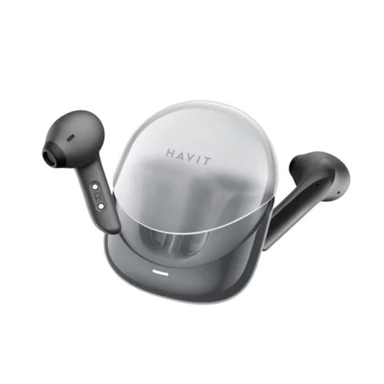 Havit - Безжични слушалки Modern Buds (TW974) - за игри, с микрофон, Bluetooth 5.3, TWS, ENC, USB-C, 400mAh - Черни