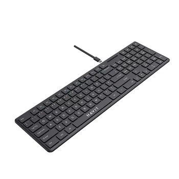 Havit - Кабелна клавиатура (KB252) - USB-C, 300mA, 1.5m, 5V - Черна