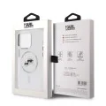 Калъф за iPhone 15 Pro Max - Karl Lagerfeld IML MagSafe (KLHMP15XHLSKCH) - White Metal Karl&Choupette Heads