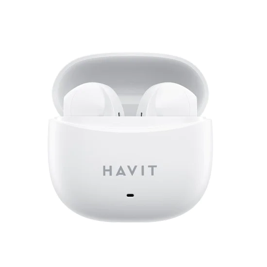Havit - Безжични слушалки (TW941) - с микрофон, Bluetooth 5.3, True Wireless Stereo, Type-C, 250mAh - Бяла