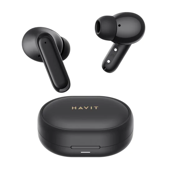 Bluetooth 5.3 безжични слушалки, TWS, ENC, USB-C, 400mAh - Havit (TW950) - черни