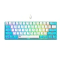 Havit - Геймърска клавиатура (KB903L) - USB-C, с RGB светлини, 1.8 м, 200 мА - Синя / Бяла