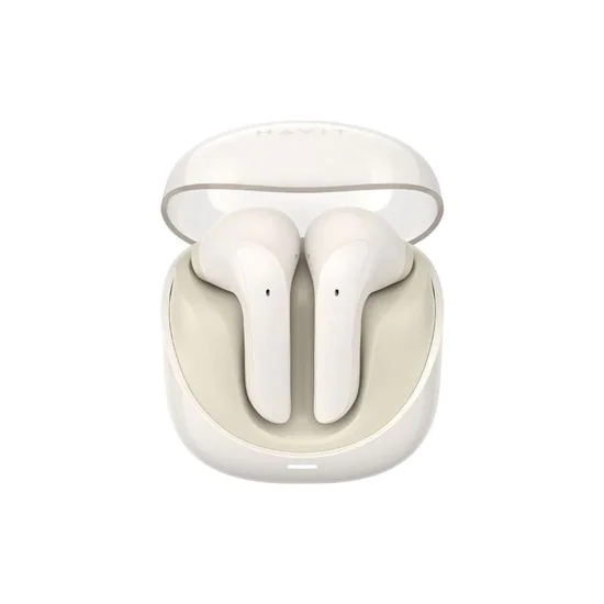 Безжични слушалки за видео игри, Bluetooth 5.3, TWS, ENC, USB-C, 400mAh - Havit Modern Buds (TW974) - бежови