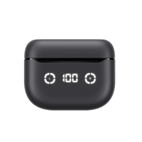 Bluetooth 5.4, ANC, TWS, Type-C, 420mAh, TWS, Безжични слушалки с цифров дисплей с Bluetooth 5.4, Type-C, TWS, 420mAh, Havit Life App - черни
