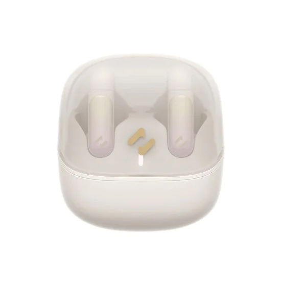 Безжични слушалки с щипка с отворено ухо, Bluetooth 5.3, TWS, USB-C, 400mAh - Havit (TW980) - бежови