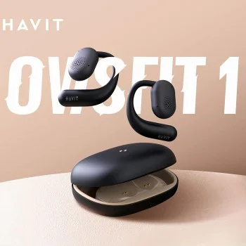 Bluetooth 5.3 безжични слушалки, TWS, USB-C, 500mAh - Havit (OWS914) - бежови