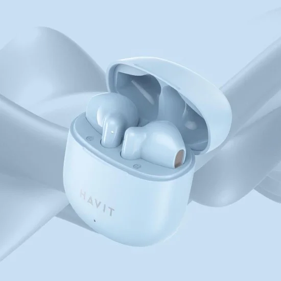 Bluetooth 5.3 безжични слушалки, TWS, USB-C, 300mAh - Havit (TW976) - сини