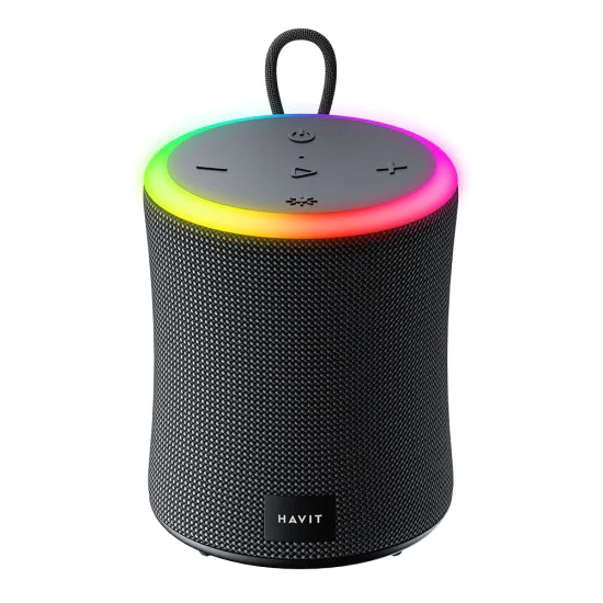 Havit - Безжичен високоговорител (SK832BT) - Type-C, Bluetooth 5.3, TWS, TF, USB, Hands-Free разговори, RGB светлини, IPX6, 1800mAh - Черен