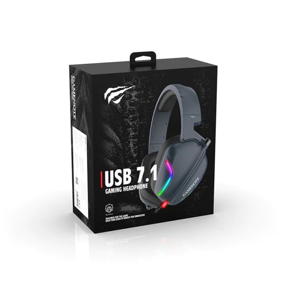 Havit - Геймърски слушалки (H2038U) - с микрофон, 50 мм високоговорител, USB, 2 м - Черни