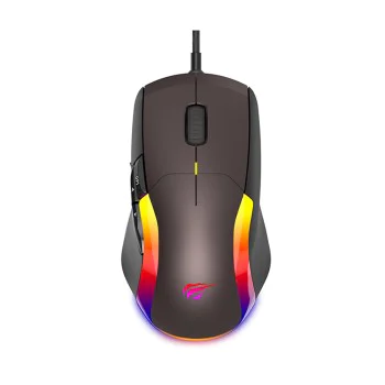 Кабелна мишка за игри 1200/2400/2400/3200/4800/6400/8000 DPI, 1.6m, 5V - Havit (MS959S) - Черен / Охра