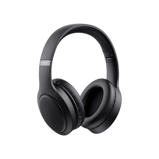 Havit - Безжични слушалки (H633BT) - с микрофон, Bluetooth 5.1, Сгъваеми, Управление с бутони, AUX, USB-C, 350mAh - Бежови