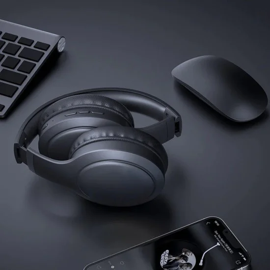 Havit - Безжични слушалки (H633BT) - с микрофон, Bluetooth 5.1, Сгъваеми, Управление с бутони, AUX, USB-C, 350mAh - Бежови