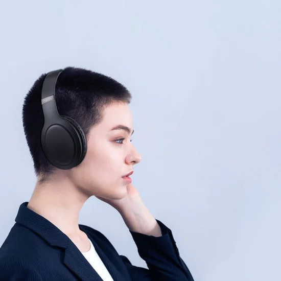 Havit - Безжични слушалки (H633BT) - с микрофон, Bluetooth 5.1, Сгъваеми, Управление с бутони, AUX, USB-C, 350mAh - Бежови