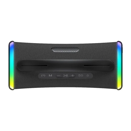 Havit - Безжична тонколона (SK834BT) - Type-C, Bluetooth 5.3, TWS, TF, FM, USB, RGB светлини, IPX6, 4000mAh - Черна