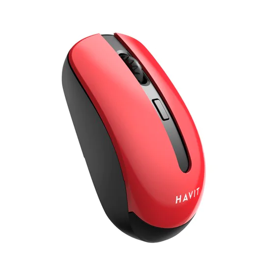 Мишка Fara Fir 2.4GHz, 800-1200-1600 DPI - Havit (MS989GT) - Черен / Червен