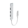 Havit - Докинг станция (HB41) - USB 3.0, 3x USB 2.0, дължина на кабела 11.8 см, алуминиева сплав - сребриста