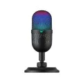 Havit - Геймърски микрофон (GK52) - за компютър, лаптоп, телефон, RGB светлини, 100-18000 Hz, кардиоиден, с USB кабел, 1.8 м - черен