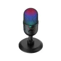 Havit - Геймърски микрофон (GK52) - за компютър, лаптоп, телефон, RGB светлини, 100-18000 Hz, кардиоиден, с USB кабел, 1.8 м - черен