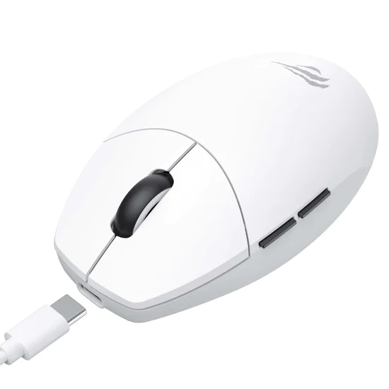Havit - Безжична геймърска мишка (MS1039W) - 2.4GHz, 800/1400/2200/2800/6400/7400DPI, 500mAh - Бяла