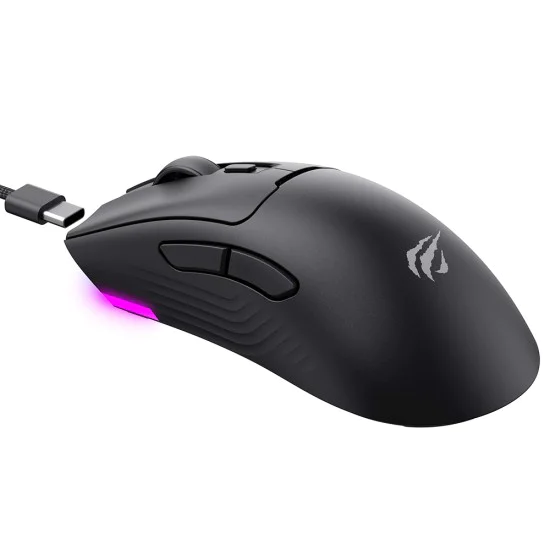 Havit - Безжична геймърска мишка (MS966WB) - 2.4GHz, 800/1600/2400/3200/6000/10000 DPI, 500mAh - Черна