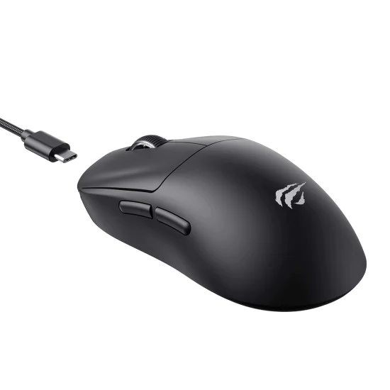 Havit - Безжична геймърска мишка (MS970WB Pro) - 2.4GHz, 800/1600/2400/3200/6400/12000 DPI, 300mAh - Черна